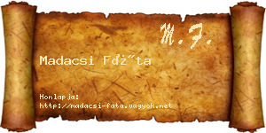 Madacsi Fáta névjegykártya